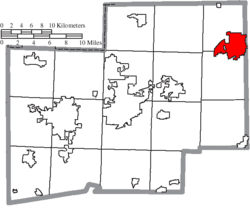 Map of Stark County Ohio Highlighting Alliance City